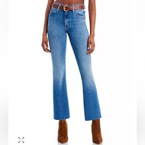 MOTHER The Weekender Fray Mid Rise Flare Jeans in A Groovy Kind of Love Size 28